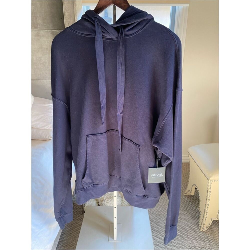Velvet by Jenny Graham Navy Hooded Pullover Sweatshirt